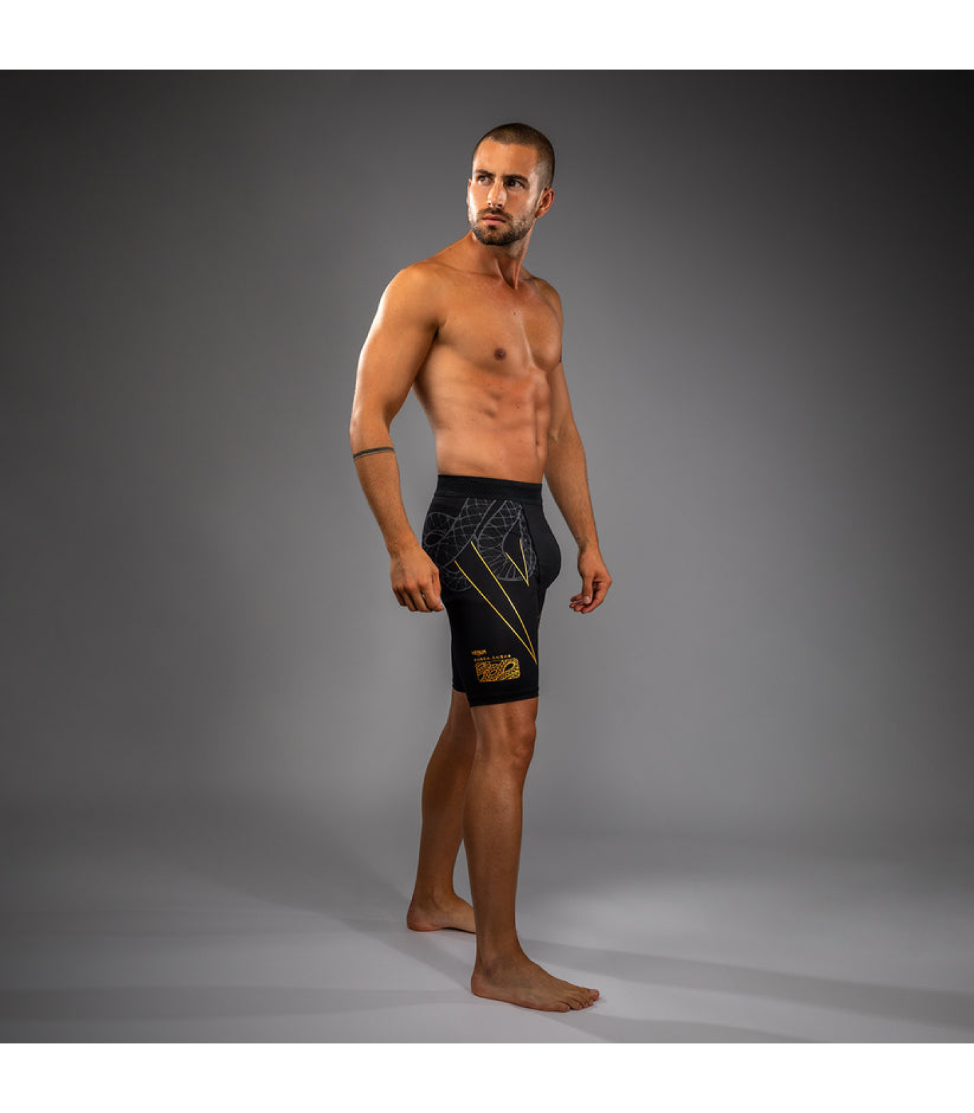 Къс клин - Venum Serpenti Vale Tudo Shorts - Black/Silver/Gold