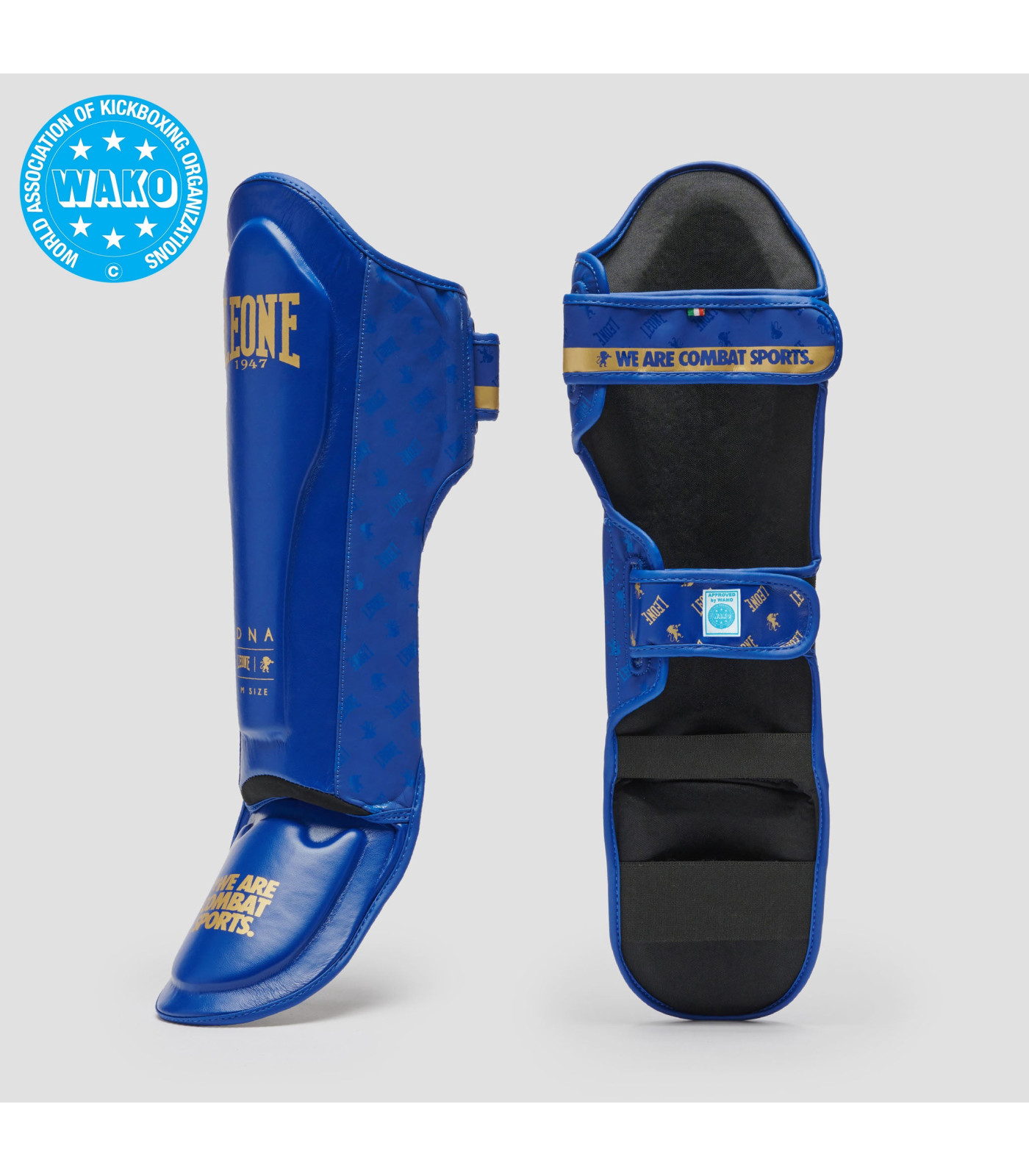 Протектор за крака - Leone - DNA Blue - WAKO Approved