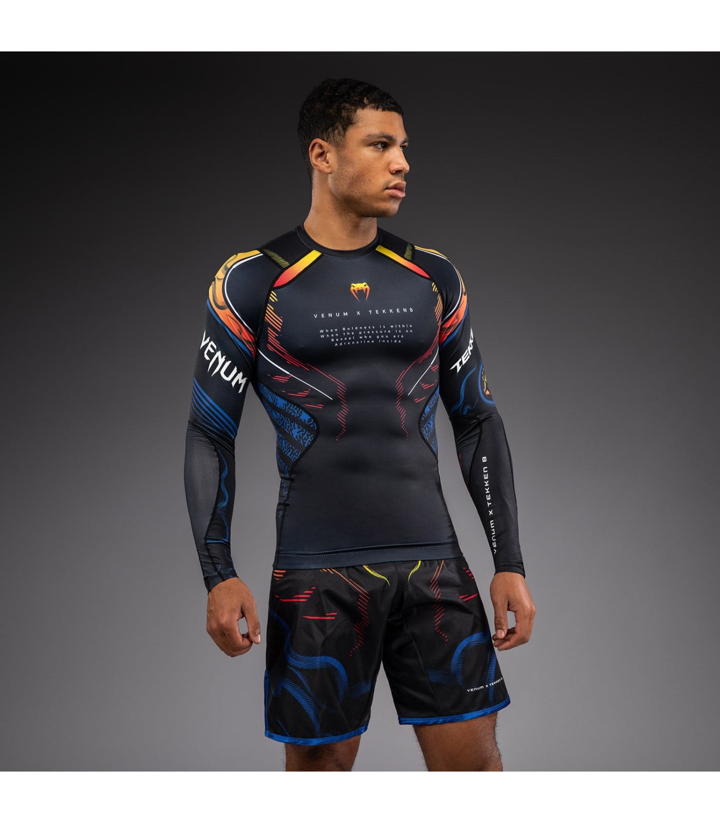 Рашгард - Venum x TEKKEN 8 Long Sleeve Rashguard - Yoshimitsu - Black/Orange