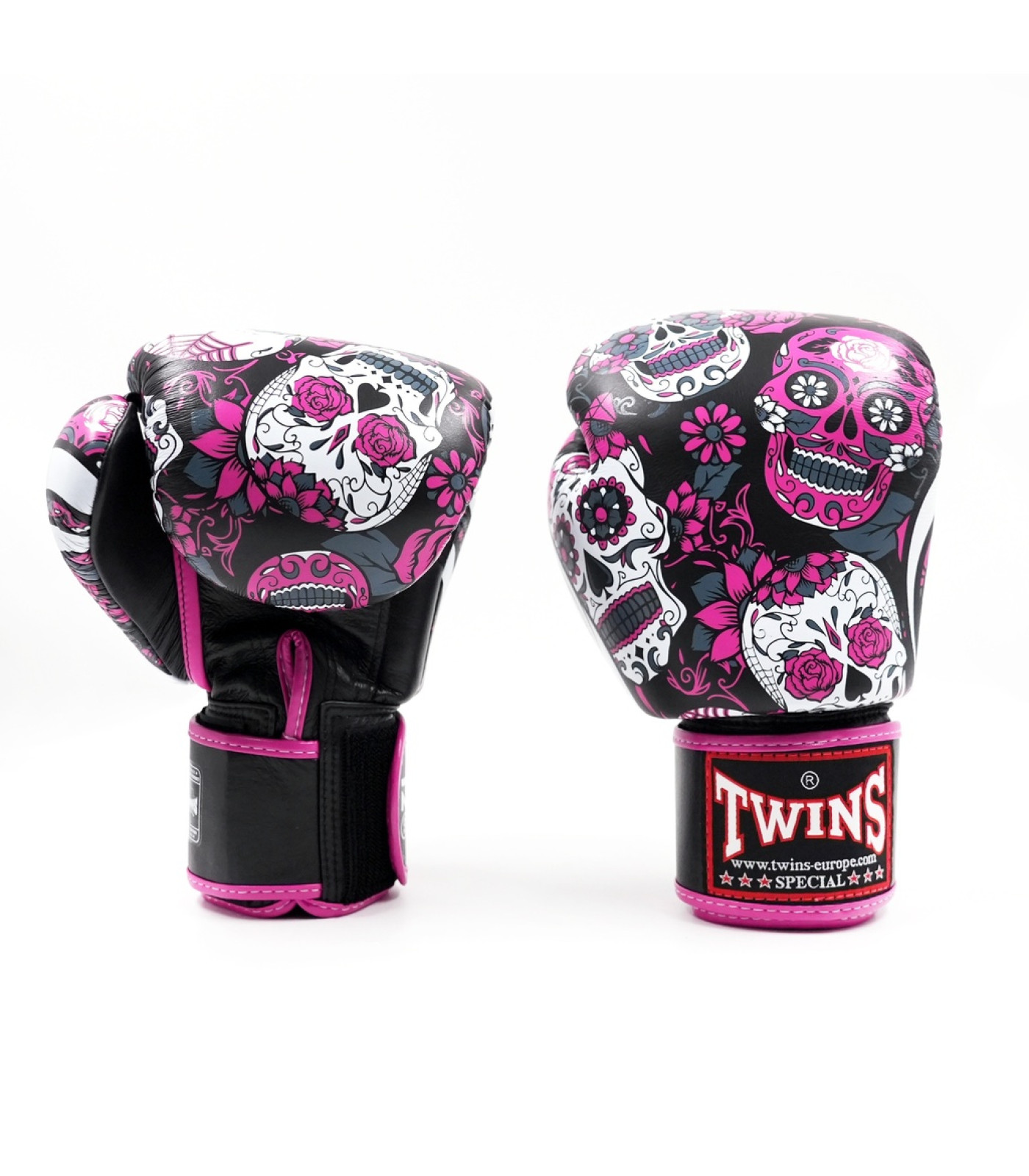 Боксови ръкавици - TWINS - FBGVL 3 SKULL PINK