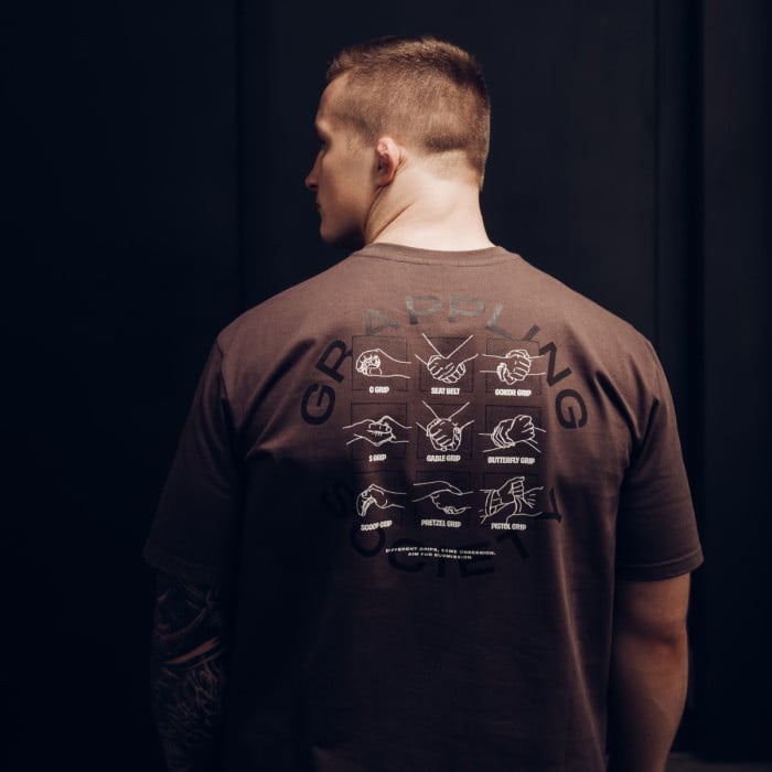 Тениска Ground Game - T-shirt Grappling Society Oversize (Brown)