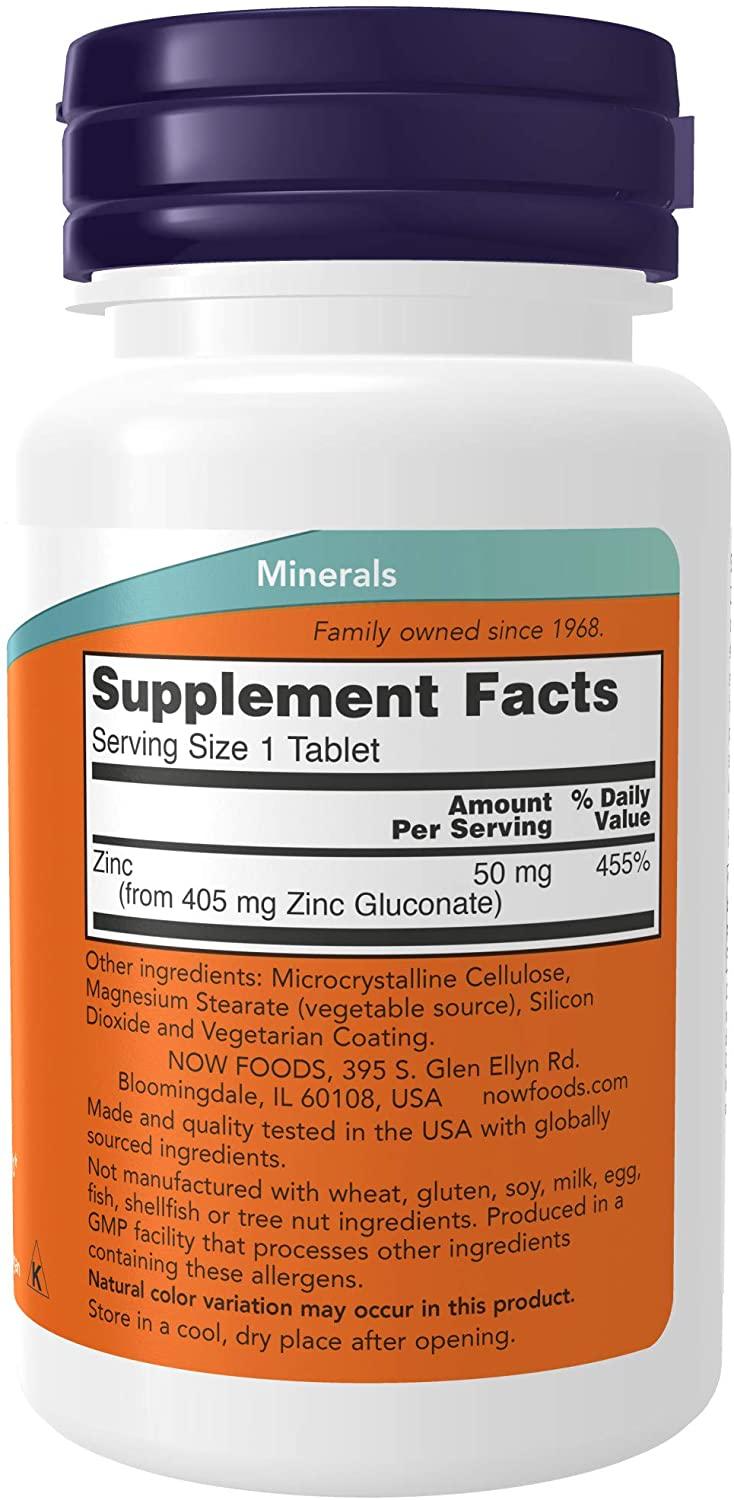 NOW Zinc Gluconate 50mg / 100 tab