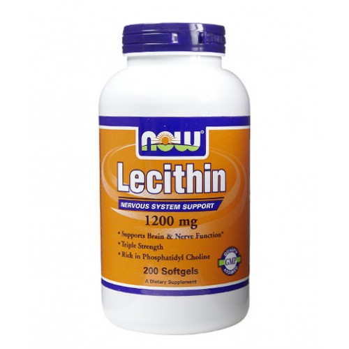 NOW Lecithin 1200mg. / 200 Softgels.